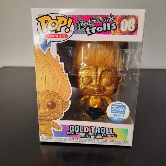 Funko Pop! Trolls: Good Luck Trolls - Diamond Collection Gold Troll Exclusive